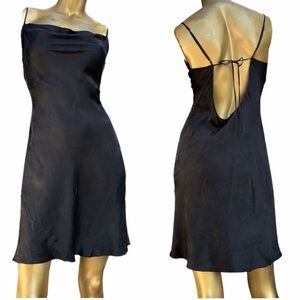 Victoria's Secret Black Satin Slip Mini Dress